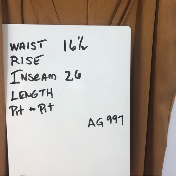 Cartonnier Tan Brown Paper Bag Pants Pleated Belt Womens 6 - Picture 7 of 7